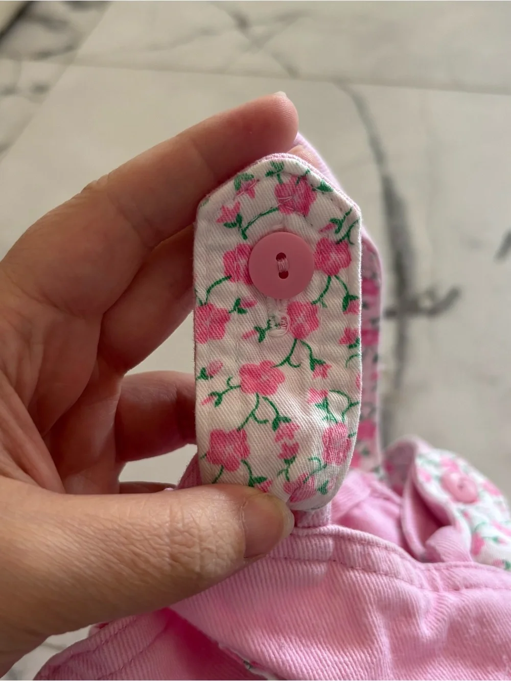 OshKosh B'gosh Pink Floral Lined Pinafore Dress